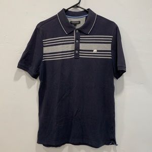 Banana Republic Large Navy Polo with Grey Stripes